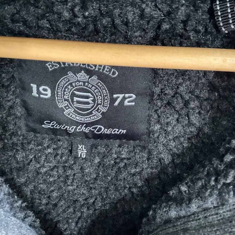 Buffalo David Bitton Men's Xl Sherpa Lined Zip Sweater Black/Grey/Red - Picture 5 of 10